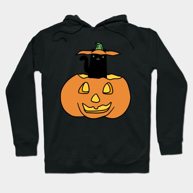 Black Cat inside Jack o' Lantern Hoodie by saradaboru